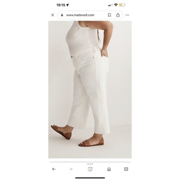 Madewell The Perfect Vintage Wide Leg Crop Jeans White Size 33 High Waist NWT Y1 - Picture 2 of 8